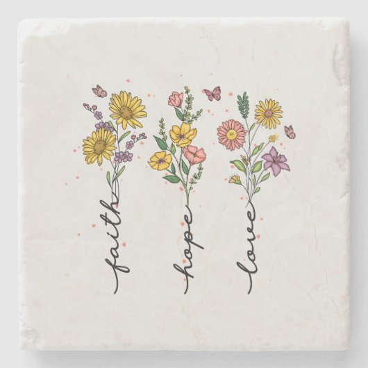 Faith-Hope-Love Stenen Onderzetter (Voorkant)