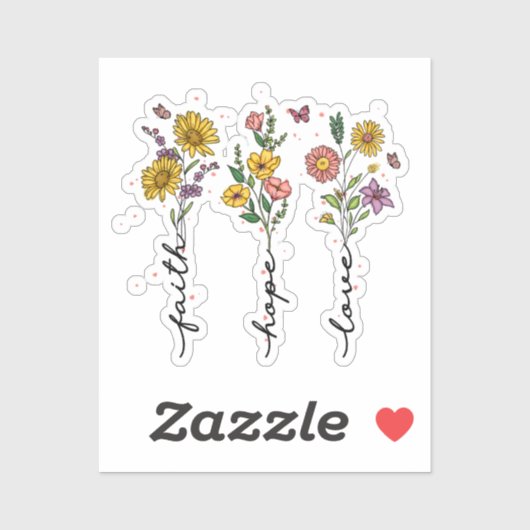 Faith-Hope-Love Sticker (Vel)
