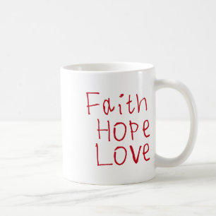 Faith Hope Love Sticker Koffiemok