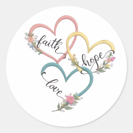 Faith Hope Love Sticker Ontwerp (Voorkant)