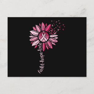 Faith Hope Love Sunflower Breast Cancer Awareness Briefkaart