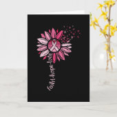 Faith Hope Love Sunflower Breast Cancer Awareness Kaart (Gele Bloem)