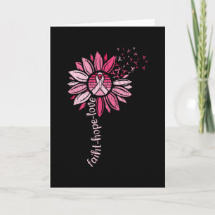 Faith Hope Love Sunflower Breast Cancer Awareness Kaart