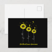 Faith Hope Love Sunflower Childhood Cancer Aankondigingskaart (Voorkant / Achterkant)