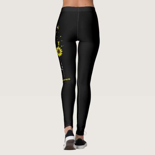 Faith Hope Love Sunflower Childhood Cancer Leggings (Achterkant)