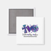 Faith Hope Love Sunflower Leopard Suicide Awarenes Magneet (Voorkant / Achterkant)