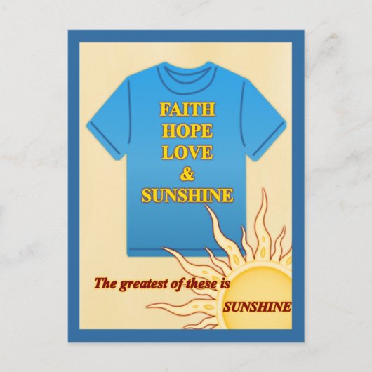 Faith, Hope, Love & Sunshine Briefkaart (Voorkant)