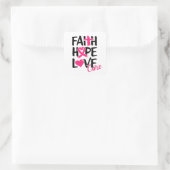 Faith Hope Love T-Shirt Sleutelhanger Button Silve Vierkante Sticker (Tas)