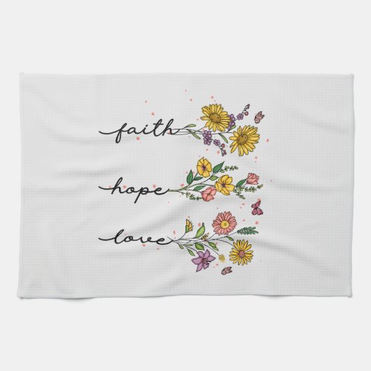 Faith-Hope-Love Theedoek (Horizontaal)