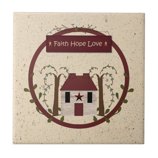 Faith Hope Love Tile Tegeltje (Voorkant)