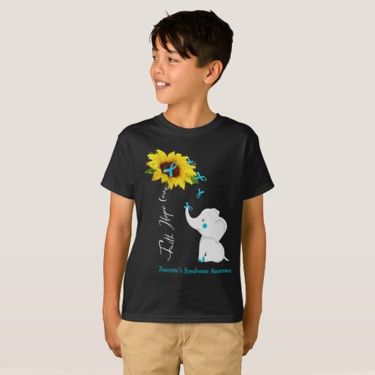 Faith Hope Love Tourette's Syndrome Awareness T-shirt (Voorkant volledig)