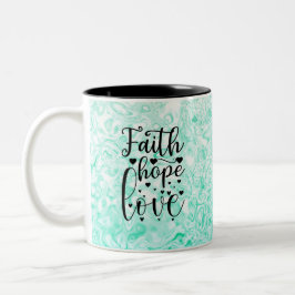 Faith Hope Love Tweekleurige Koffiemok