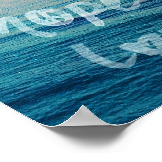 Faith Hope Love Typography Ocean Sunset Poster (Hoek)