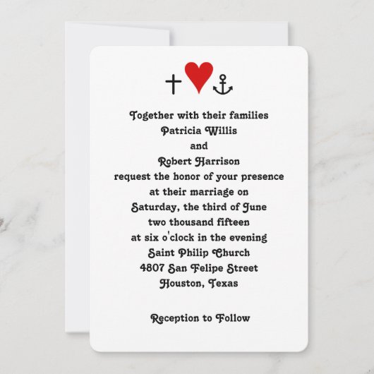 Faith Hope Love | Uitnodiging tot weddenschappen (Voorkant)