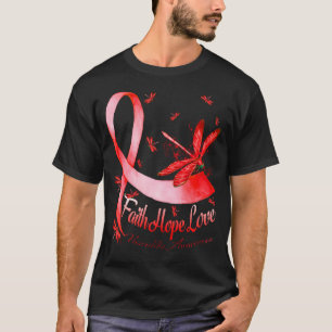 Faith Hope Love Vasculitis Awareness Dragonfly T-shirt