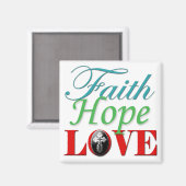 Faith Hope & Love w/ Cross Magneet (Voorkant / Achterkant)