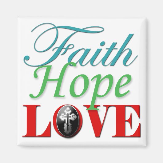 Faith Hope & Love w/ Cross Magneet (Voorkant)