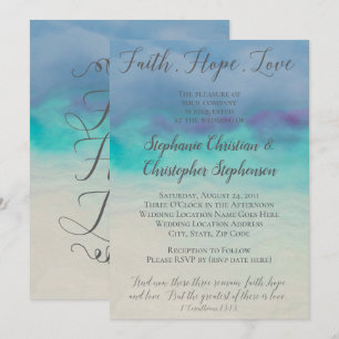 Faith Hope Love Waterverf Bijbel Verse Wedding Kaart