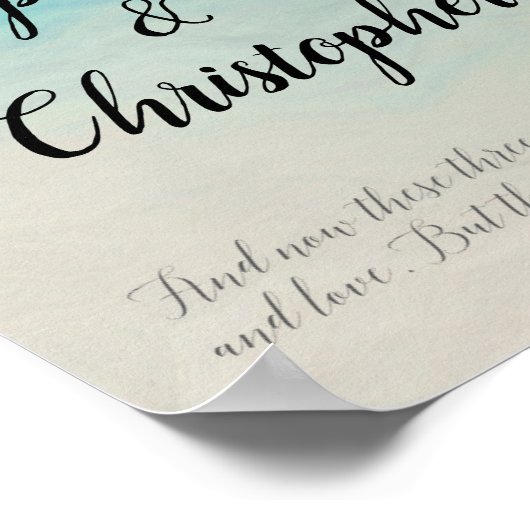 Faith Hope Love Waterverf Bijbel Verse Wedding Poster (Hoek)