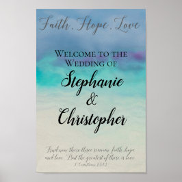 Faith Hope Love Waterverf Bijbel Verse Wedding Poster