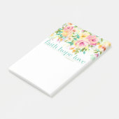 Faith Hope Love | Waterverf Floral Post-it® notes (Schuin)