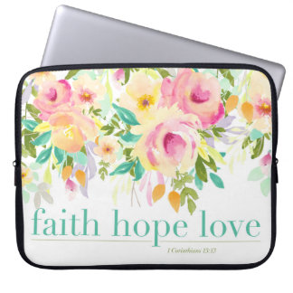 Faith Hope Love | Waterverf Kuip voor laptop Sleeve