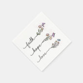 Faith hope love Wildflower Quote Servet (Hoek)