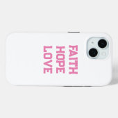 Faith Hope Love wit roze Case-Mate iPhone Case (Achterkant (horizontaal))