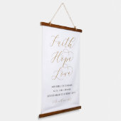 Faith, Hope, Love Wood Topped Wall Hangend Wandkleed (Gebogen)