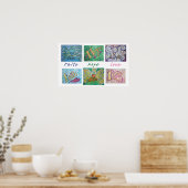 Faith Hope Love Word Collage Art Poster Print (Keuken)
