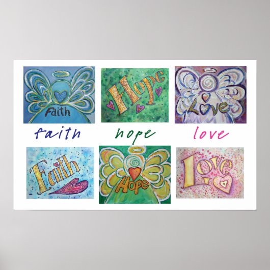 Faith Hope Love Word Collage Art Poster Print (Voorkant)