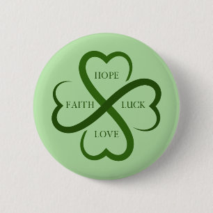 Faith, Hope, Luck, Love Ronde Button 5,7 Cm