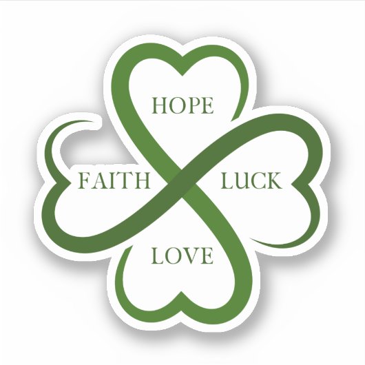 Faith, Hope, Luck, Love Sticker (Voorkant)