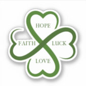 Faith, Hope, Luck, Love Sticker (Voorkant)