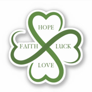 Faith, Hope, Luck, Love Sticker