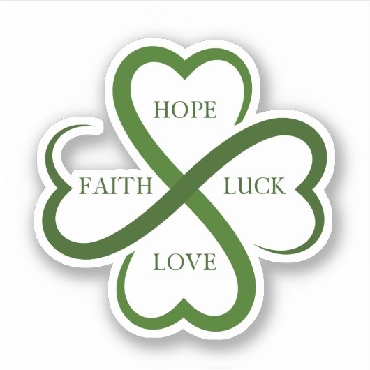 Faith, Hope, Luck, Love Sticker (Voorkant)