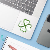 Faith, Hope, Luck, Love Sticker (Laptop met iPhone)