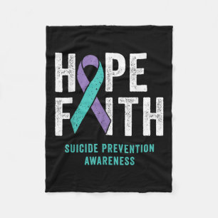 Faith Hope Suicide Prevention Awareness Paars and Fleece Deken