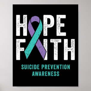 Faith Hope Suicide Prevention Awareness Paars and Poster