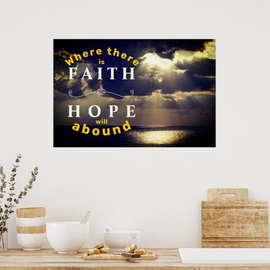 Faith & Hope Sunset Inspirerend Wall Poster (Keuken)