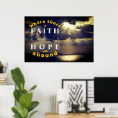 Faith & Hope Sunset Inspirerend Wall Poster (Thuiskantoor)