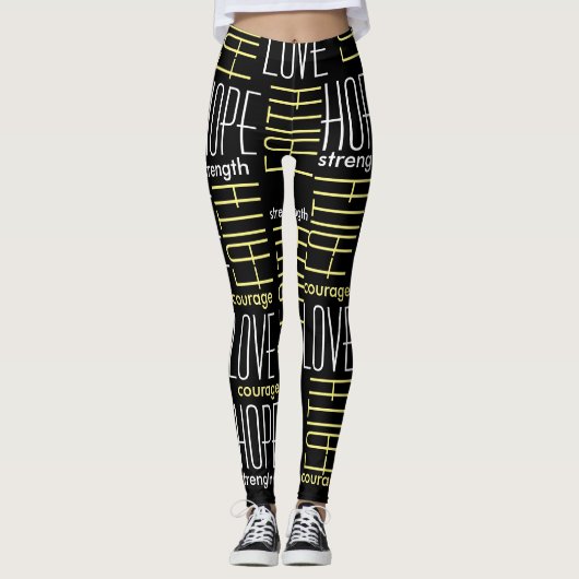 Faith HopeLoveSterke en moedige Leggings (Voorkant)