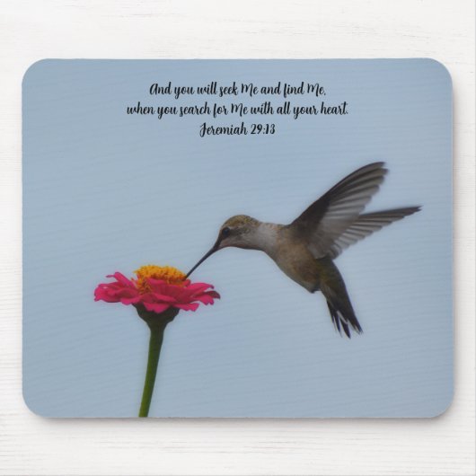 Faith Hummingbird Bible Verse Jeremiah Mouse Pad Muismat (Voorkant)