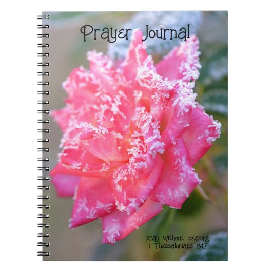 Faith Ice Crystals Roos in Pink Prayer Journal Notitieboek (Voorkant)