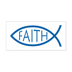 FAITH Ichthus Christelijk vissymbool Zelfinktende Stempel