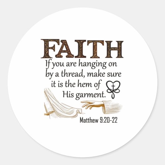 Faith If You're Hanging On By A Thread Make Sure I Ronde Sticker (Voorkant)
