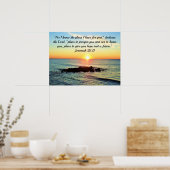 FAITH IN GOD JEREMIAH 29:11 BIBLIOTHEEK VERSUNRISE POSTER (Keuken)