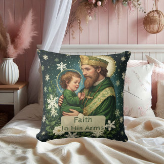Faith in His Arms Saint Patrick with Baby Jesus  Kussen