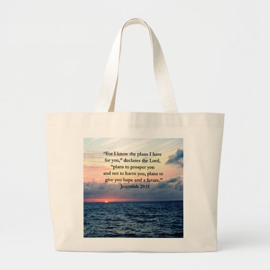 FAITH IN JEREMIAH 29:11 SUNRISE VERSE GROTE TOTE BAG (Voorkant)