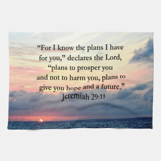 FAITH IN JEREMIAH 29:11 SUNRISE VERSE THEEDOEK (Horizontaal)